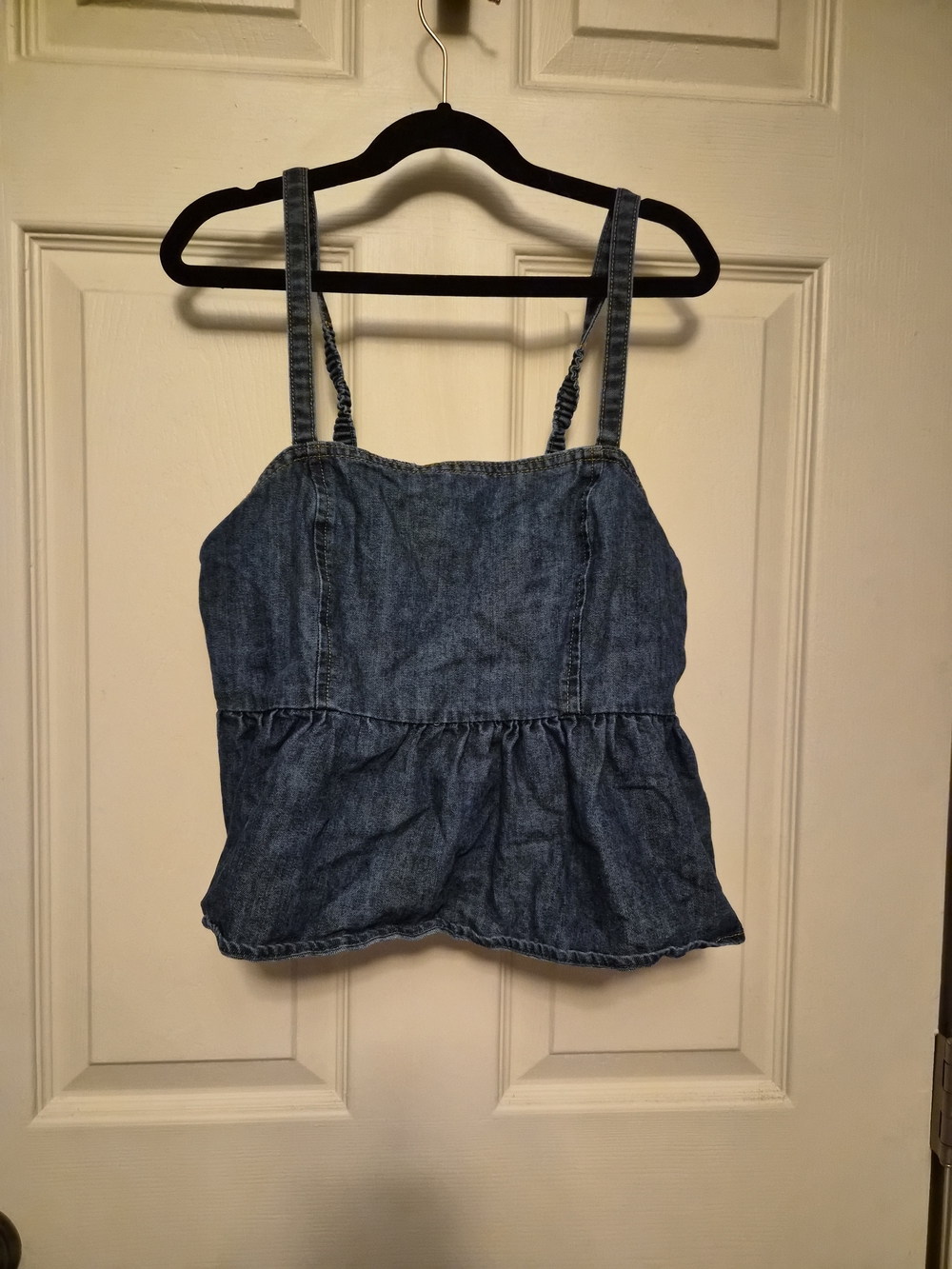 Celebrity Pink Denim Peplum Camisole Tank Top - Blue